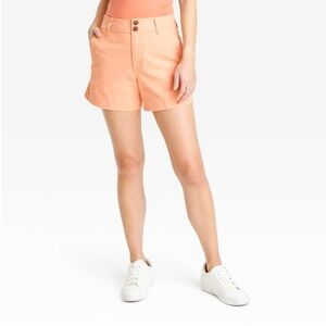 Women's High-Rise Everyday Shorts - a New Day Peach Orange 17 (XXL)